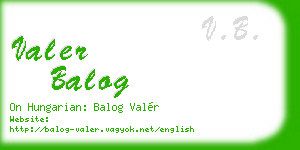 valer balog business card